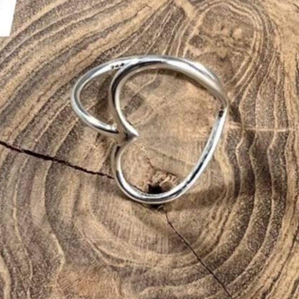 Sterling Silver Open Heart Ring Mexico .925